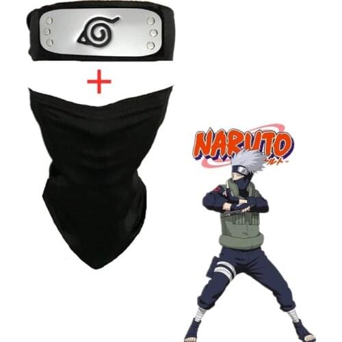 Cosplay Kakashi Headband Mask Anime Ninja Gloves Weapon Accessories Halloween Costume Arms Props Hat