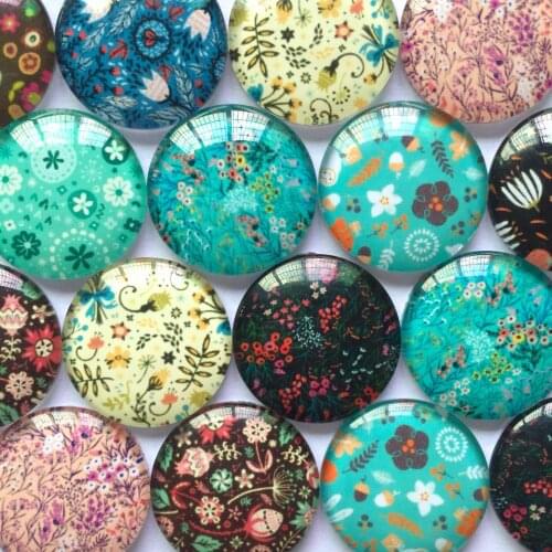 ZEROUP 12mm 20mm Round Shape Mixed Patterns Pictures Glass Dome Cabochon Fit Cameo Settings Embellishments TP-070