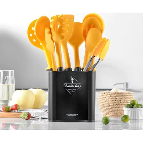 Kitchen set Silicone Kitchenware Set Wooden Handle Silicone Cooking Spatula Set Soft Silicone Spatula Kitchen Noodle Fishing