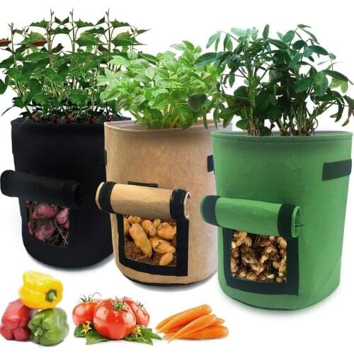 4/7/10 Gallon Growing bags for Vegetable,Potato,Carrot,onion Cotainer garden planting tools Fabric pots