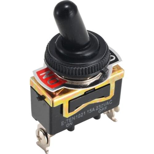 5pcs Metal Heavy Duty Rocker Toggle Switch 2 Pin ON/OFF Waterproof Boot Electrical SPST Switches 15A 250V