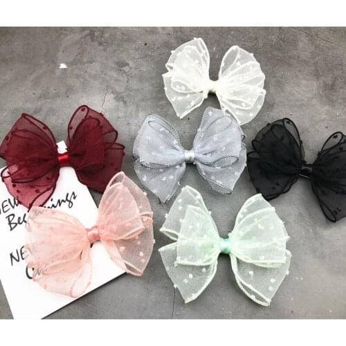 Pet Puppy cat cute bow hair clip dog Grooming Accessoires Hand-made sweet little seersucker bow hairpin