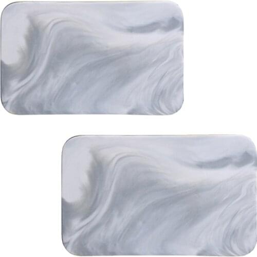 Marble Ceramic Tray Retro Chopping Board Rectangular Dinner Plate Bread Fruit Plate Decoration Photography Props