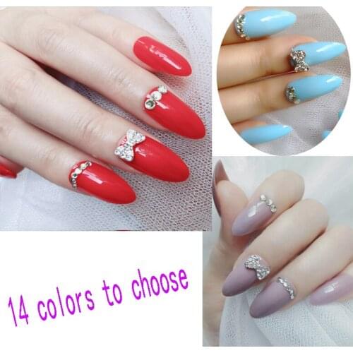 24Pcs/Set Fake nails Silver Glitter Press On Nails Daily Wear Red Lady False Nails Stiletto pointed Nail Art Tips