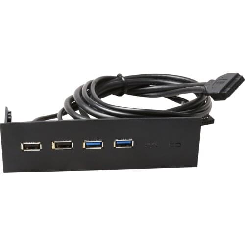 5.5 Inch USB Front Panel 2 Ports USB 3.0 HUB Splitter Combo Adapter Bracket USB 2.0 9 PIN/10 PIN Internal for Desktop Computer