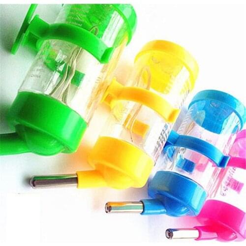 3 Sizes Plastic Hamster Water Bottle Dispenser Feeder Hanging Pet Dog Guinea Pig Squirrel Rabbit Drinking Head Pipe Fountain