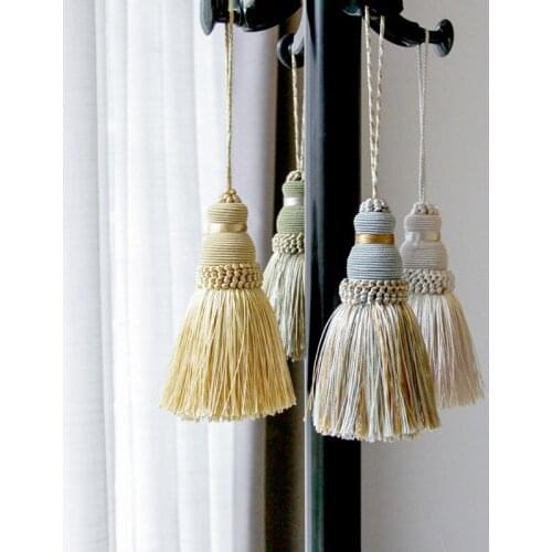 4pc Tassel Hanging Accessories Fringe Decorative for Doors Silk Decoration Crafts Cotton Tassels Curtain Pendants Brushes Decor