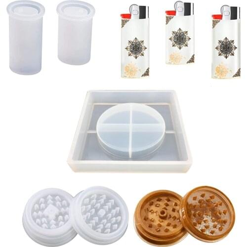 Grinder Resin Mold Lighter Case Resin Molds Herb Grinder Silicone Spice Mold Lighter Protective Cover Mold Punch Mold