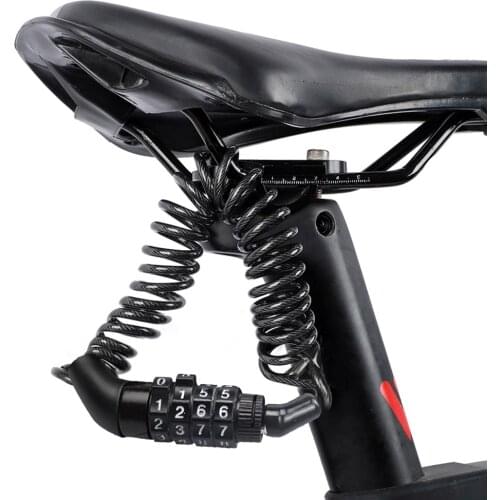 MTB Road Bike Anti Theft Helmet Lock Steel 4 Digit Password Cycling Safety Cable Locks Cycling Riding Equipment