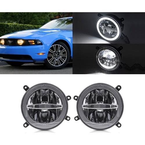 2x Front Bumper Grille Led Fog Lights W/DRL Halo For Ford Mustang GT Deluxe/Premium Model 2005 2006 2007 2008 2009