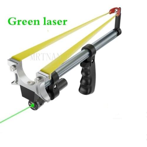 High Precision Telescopic Slingshot High Power Rubber Band Slingshots with Red Laser Stainless Steel Outdoor Hunting Catapult