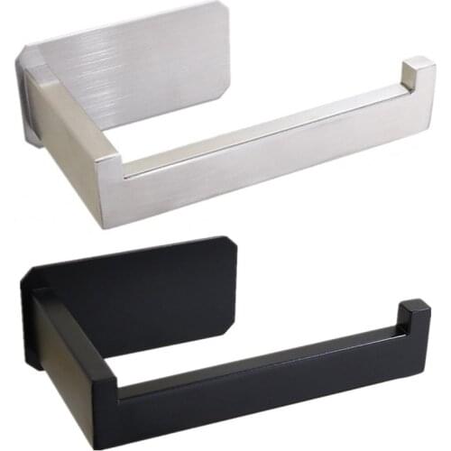 Self Adhesive Stainless Steel Kitchen Tissue Hanging Holder Bathroom Toilet Roll Paper Holder Towel Rack
