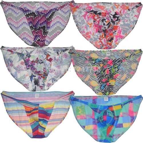 Sexy Mens Stretchy Floral Briefs Bodybuilding Competition Posing Bulge Briefs Slip HommeMan Underpants Brief Underwear