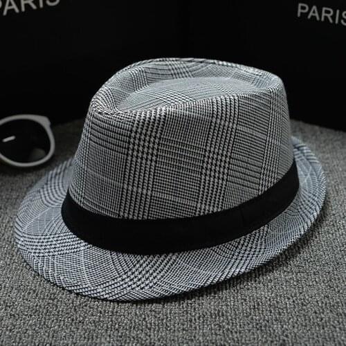 Factory wholesale striped small top hat jazz hat lovers men and women British houndstooth sun hat