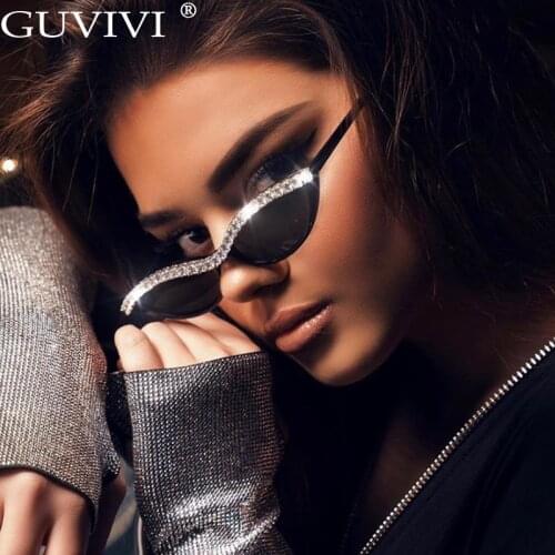 Cat Eye Rhinestone Sunglasses Women Diamond Zircon Sunglasses Retro Vintage Sunglasses Men 2020 Luxury Brand Eyewear UV400