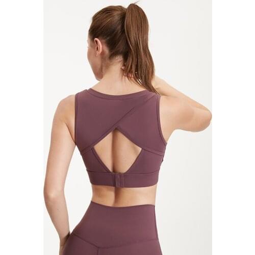 Sports Bra High Impact Support Woman Push-up Sexy Hollow Out Back Yoga Bra Padded Crop Top Workout Gym Running Underwear Bra