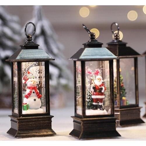 Glowing Glitter LED Lantern Christmas Ornament for Kids Snow Globe Decoration adornos para arbol de navidad christmas gift 2022