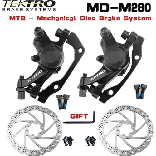 TEKTRO MD-M280 Mountain Bike-Hydraulic Disc Brake with TR160 160mm Wire-controlled mechanical disc brake MTB Bicycle Brake parts