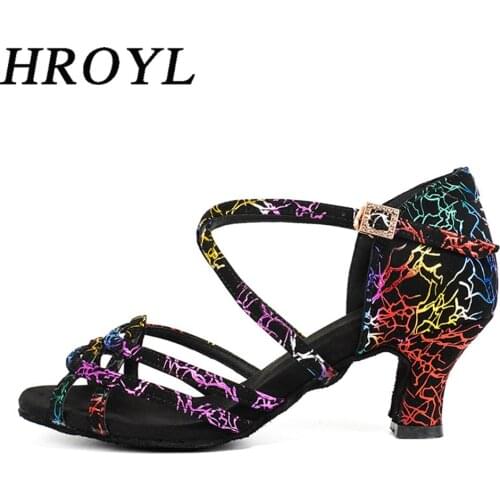 Latin Dance Shoes Womens Shoes Ballroom Dance shoes Women Heels About 3/4/5/6/7.5/9CM New Style Rhinestone Buckle HROYL Shoes
