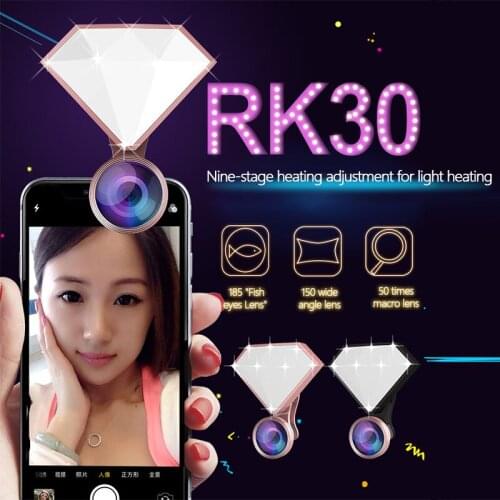 In Stock！Diamond Edition Flash Lamp Ring Photography Shake Sound Live Broadcast Mobile Phone Fill Lamp Led Beauty Selfie Lamp