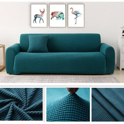 Four Seasons Thick Sofa Protector Jacquard Solid Printed Sofa Covers for Living Room Couch Cover Corner Sofa Slipcover L Shape