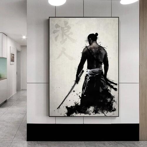 Japanese Samurai Canvas Painting Modern Posters and Prints Cuadros Wall Art Picture Abstract for Living Room Home Decor