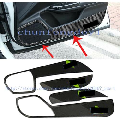 For Honda Civic 10th 2016 2017 2018 Carbon Fiber Door Anti Kick Pad Protective