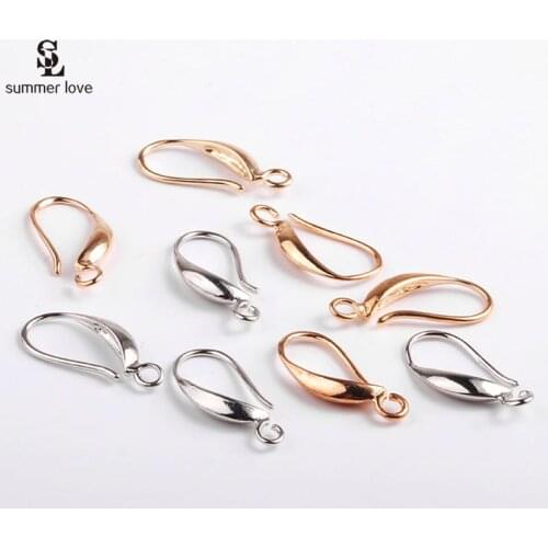 40PCS Wholesale Handmade Earring Findings Gold Silver Color Earrings Clasps Hooks Fittings DIY Jewelry Making Accessories