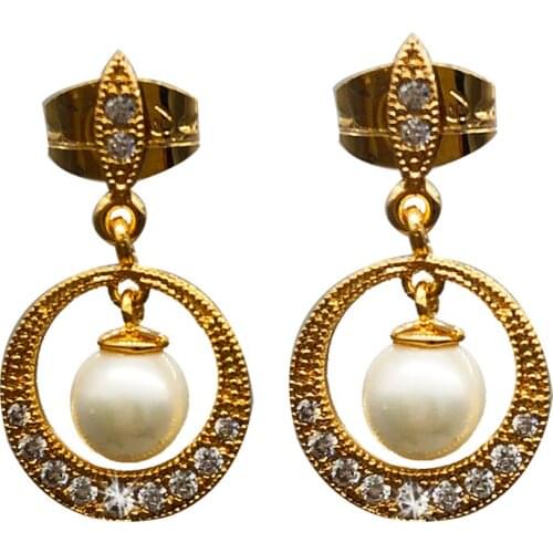 Hot sale Beautiful 13.19X23.9MM Shell Pearl 6MM AAAA CZ Fashion Jewelry Women Gift Drop Earrings XPE08