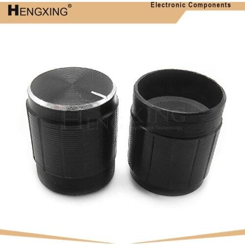 10piece 15*17mm aluminum alloy potentiometer 15*17 knob rotary switch volume control knob black In Stock