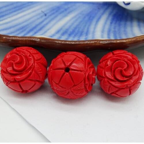 FireBrick 100pcs cinnabar beads scattered Accessories DIY craft jewelry loose beads for jewelry making Cinnabar wholesal