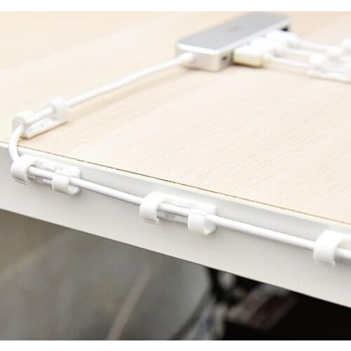 16/20pcs Finisher Wire Clamp Self-adhesive Wire Organizer Cable Clip Buckle Clips Ties Fixer Fastener Holder Data Telephone Line