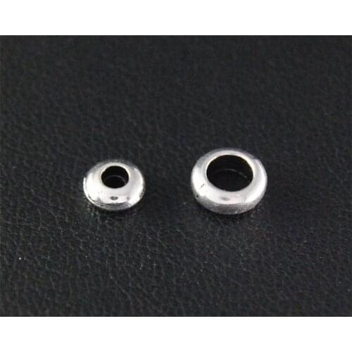 20pcs Silver Color Spacer Beads Round Charm Fit Bracelets Necklance DIY Metal Jewelry Making A2101/A2102