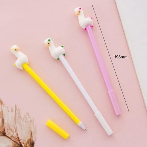30pcs/lot Cartoon Alpaca Gel Pen For Writing Black Ink Pen Creative School Office Supplies Students' Gift Free Shipping