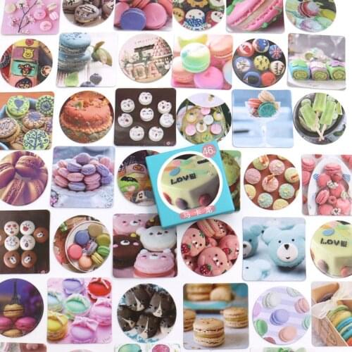 46pcs/box kawaii Macaron Mini Paper Decoration DIY Scrapbook Notebook Album Sticker Stationery Kawaii Girl Paper Sticker