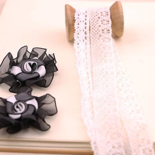 5YARD 1.3CM-1.7CM White cotton lace, hollowed lace, cotton DIY, handmade baby wear, childrens clothing, accessories