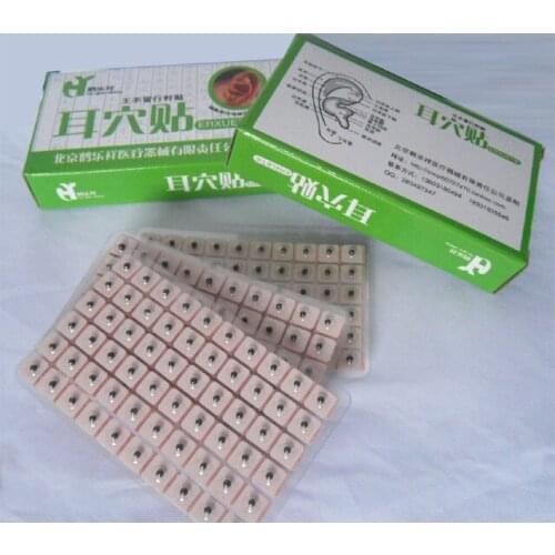 Free ear press seed Auricular Vaccaria seed acupuncture needle ear bead 1200 pcs (2 boxes) slimming body with retial color box