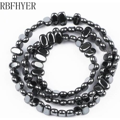 Natural Hematite Square Stone Beads Fillet rectangle Loose beads For Jewelry Making 4x2/8x4mm Spacer Beads Diy Bracelet Necklace