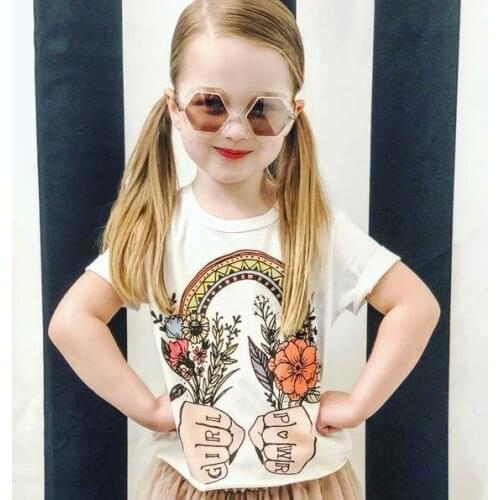 Kids Feminist shirts Rainbow Girl Power T-shirt Girl Power Fists tops baby Power Rainbow Tee Girl Power Feminist outfit