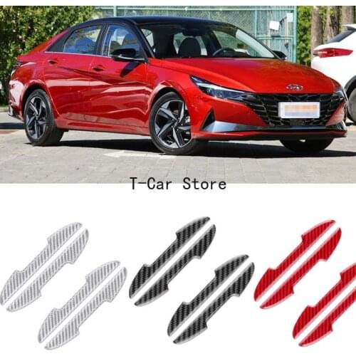 For Hyundai Accent Elantra I30 ix35 SONATA Tucson Veloster Car Side Door Edge Guard Bumper Trim Protector Carbon Fiber Stickers