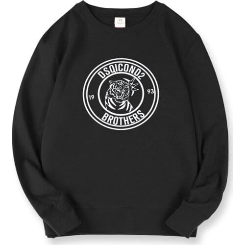 Dsq2 brand winter style Mens Hoodie 100% cotton Black casual long sleeve Unisex hoody warm letter Hoodie sweatshirt for men