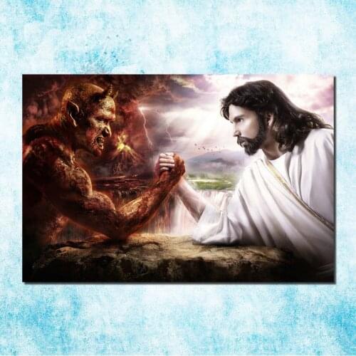 Jesus Christ Motivational Inspirational Art Silk Canvas Poster Print 13x20 32x48 Inches For Living Room Decor-1
