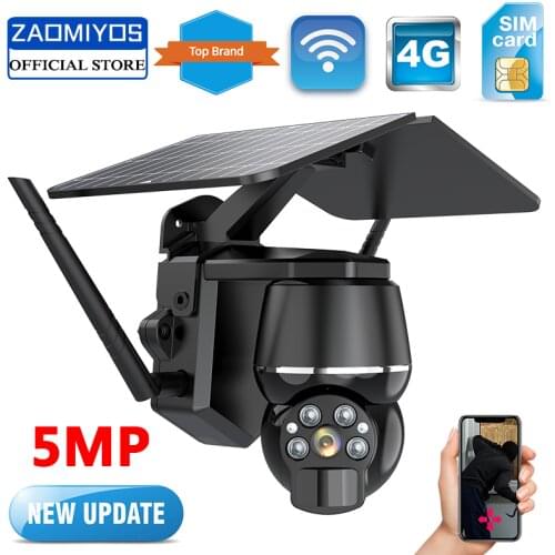 3MP 1080P HD 4G/WIFI Low Power Solar Camera PTZ Night Vision Two Way Audio Solar Panel Outdoor Monitoring Solar Power IP Camera
