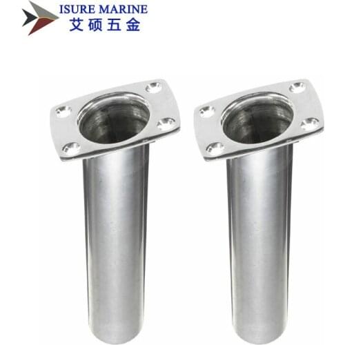 2 Pcs Stainless Steel Flush Mount Fishing Rod Holder 30 Degree Narrow Top