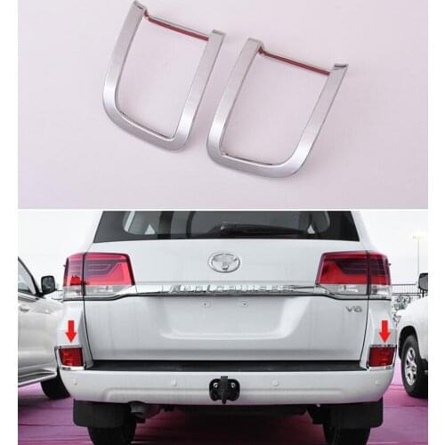 JanDeNing 2pcs For Rear Fog Light Lamp Frame Cover Trim Chrome ABS For Toyota Land Cruiser 2016-2017