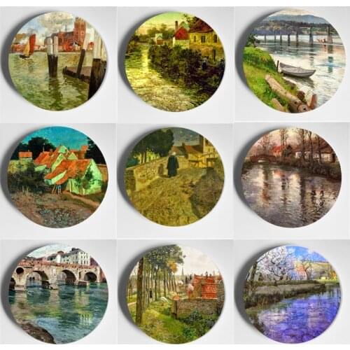 Frits Thaulow Painting Wall Plate Beautiful High Quality Decorative Plate Home Living Room Restaurant European Style Art Plate