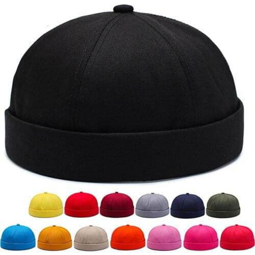 New Brimless Hat Men Docker Cap Women Fitted Dome Beanie Skullcap Summer Hip Hop Cap Unisex Rogue Cap Watch Beanie