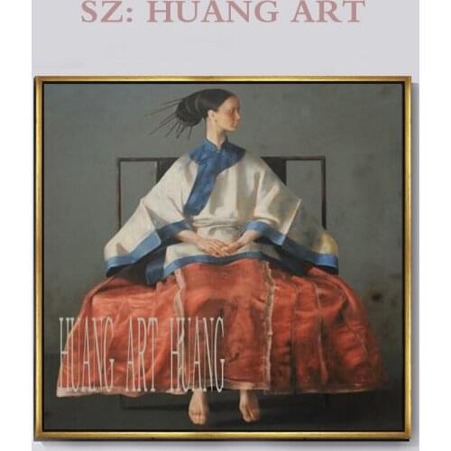 Chinese painting hand-painted oil painting art home beautiful Korean nobles girl room decorate the lobby of the modern