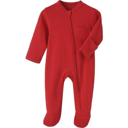 Baby Jumpsuit Spring Autumn Zipper Long Crawl Newborn Clothes Long Sleeves Boy Jumpsuit Baby Grils Infant Toddler Clothing RM057