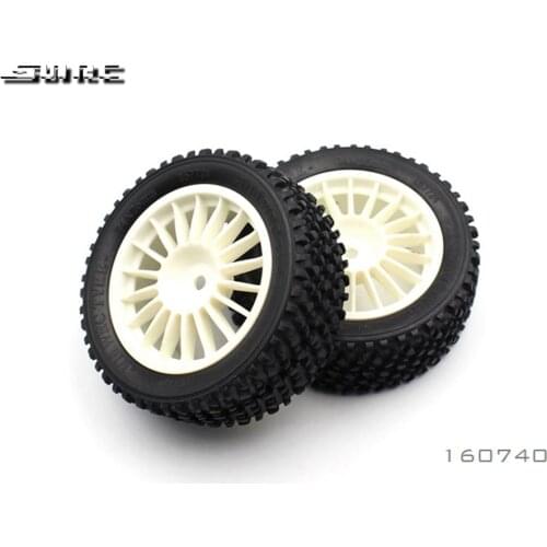 SN-RC 160740-WH 1:10 RCAccessories RALLY TYRE SET-FRONT PREGLUE WH(2)